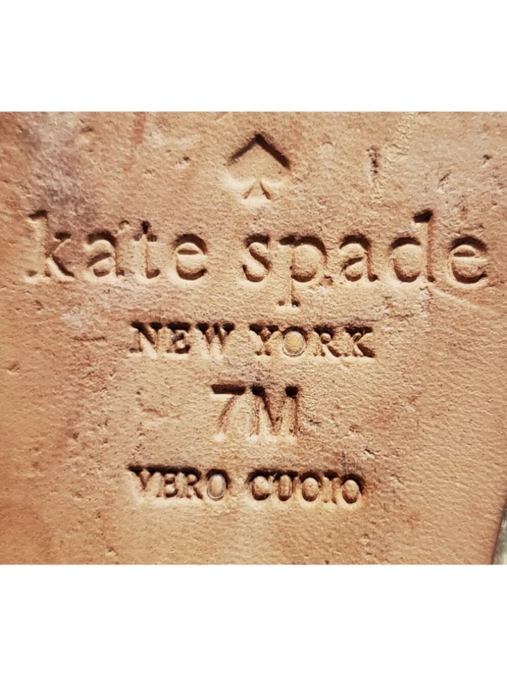 Kate Spade New York Espadrille Wedge Sandals Size 7M Cognac/Brown Leather